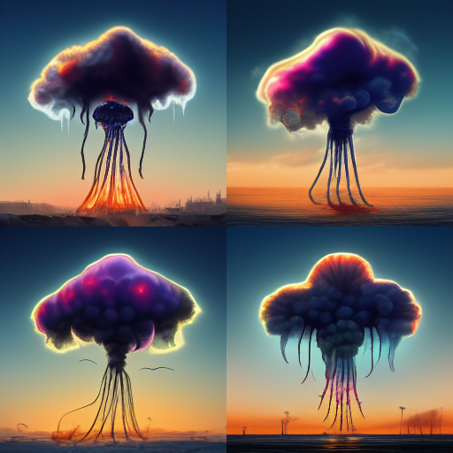 apocalyptic jellyfish mushroom cloud