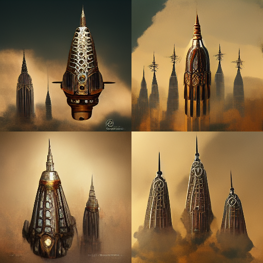 steampunk Chrysler building concept art