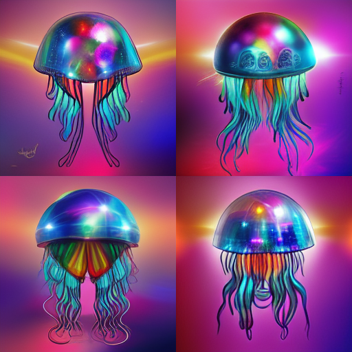 psychedelic jellyfish disco illustrative